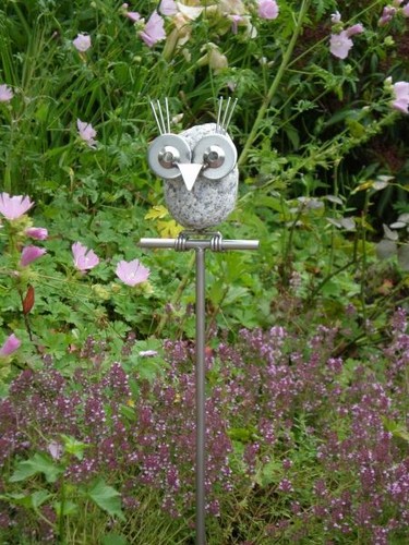 Edelstahl gartendeko eule mia - edelstahl,