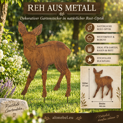Bambi metall edelrost cm - metall, 77