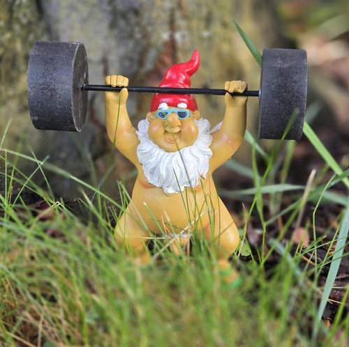 Zwerg nackt gewichtheber - nackt, 16cm