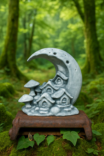 Steinfigur halbmond mit - halbmond,