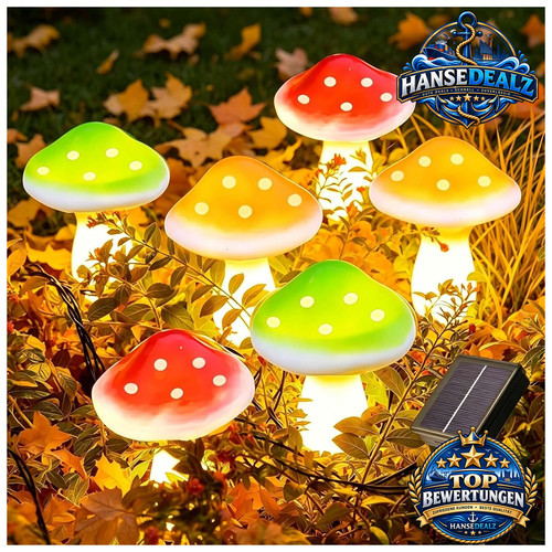 Solar garten pilzlampe led - solar, 6