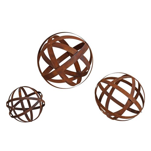 Gartenkugel edelrost 3er set - gartenkugel,
