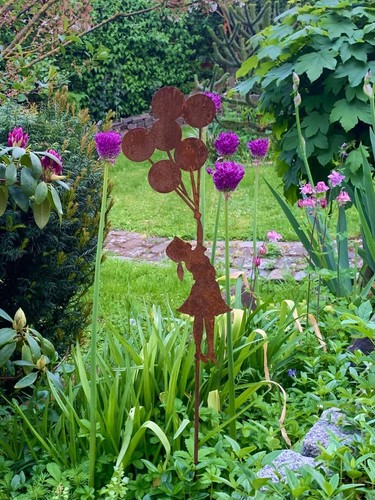 Gartenstecker rost mädchen - gartenstecker,